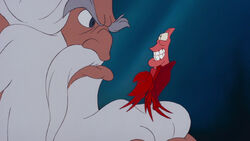 Triton angrily confronts Sebastian before demanding him an explanation.