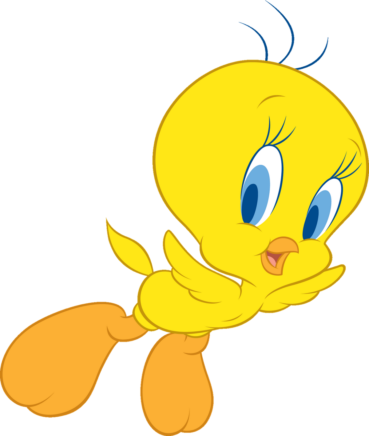 tweety bird holding mickey mouse