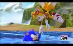 Tails saving Sonic from drowning