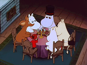The Moomin family is trying to find a picture of a Vampire