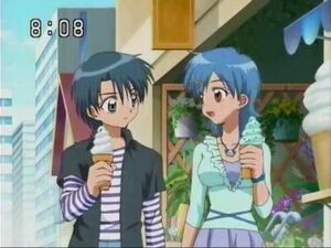 Hanon and Nagisa with ice cream