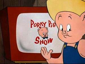 Porky Pig, as seen in the opening title sequence of The Porky Pig Show