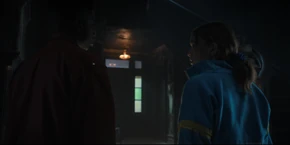 Lucas and Max surprised to see all of the house's lights starting to work on their own.