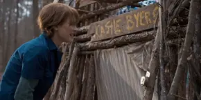 Joyce being asked by Will what his password is to enter his fort.