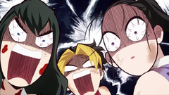 Suma, Makio, and Hinatsuru witness Tengen on fire