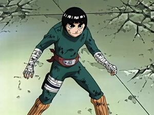 Rock Lee during match with Gaara