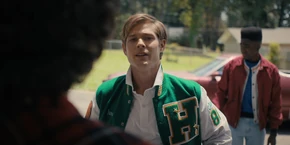 Lucas as Jason starts questioning Eddie's bandmates.