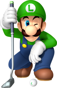 Luigi as he appears in Mario Golf: World Tour.