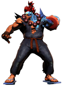 Akuma as he appears in his Cyber Form from Ultimate Marvel vs Capcom 3