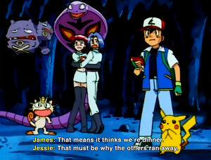 Ash and Team Rocket (Now when Aerodactyl is here.)