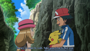 Serena being told by Ash there's no need to rush and also to take her time to find a goal
