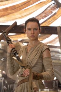 Rey in The Force Awakens.