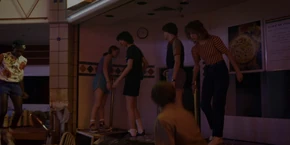 Lucas, Max, Mike, Will, Nancy, and Jonathan going to jump off the restaurant counters.