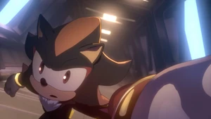 Shadow being dragged by an excited Maria as they run through the Ark.