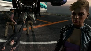 Harper and Salazar dragging DeFalco's corpse (player-determined).