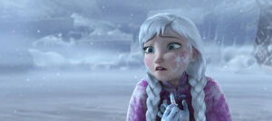 Anna taking one last look at Kristoff before she goes to stop Hans from killing her sister.