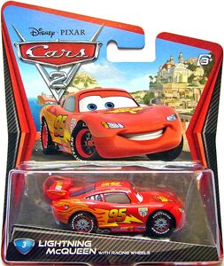 Lightning mcqueen with racing wheels cars 2 single