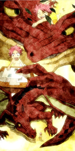 HGFDJ Natsu Dragneel and Igneel Natsu Become a Dragon Canvas Wall