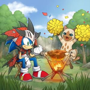 Sonic Frontiers × Monster Hunter Collaboration Art 2