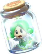 Green Sprixie Princess trapped inside a jar.