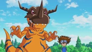 Taichi with Greymon (Ep. 39 The foam prevented the explosion)