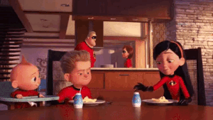 Violet Parr Eating McDonald's With Her Siblings