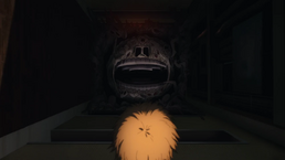 Denji looking down towards Eternity Devil