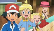 Ash and friends exciting smile