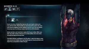 Jason's bio as Robin in Batman: Arkham Knight.