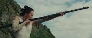 Rey trains with her staff