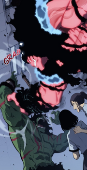 Solo Leveling webtoon Shadow High Orcs protect Jinah and friend