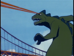 Godzilla's eye lasers.