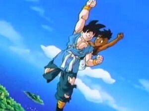 Uub with Goku in the final episode of Dragon Ball Z