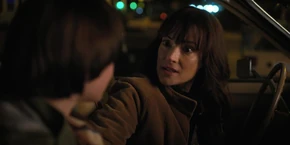 Joyce reminding Will to stay at the arcade and not go anywhere else until she picks him up.