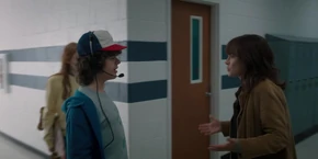 Joyce running into Dustin.