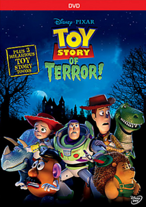 Trixie and her friends on the Toy Story of Terror! DVD. This is Trixie's first appearance on a DVD cover