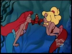 Princess Ariel and her sister, Princess Arista arguing.