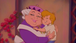Mrs. Potts reuniting with Chip after he turns back into a human.