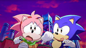 Amy Running Away From Metal Sonic