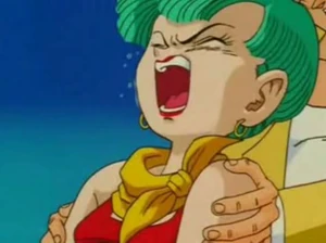 Bulma crying after learning that Vegeta blew himself up in a failed attempt to kill Majin Buu