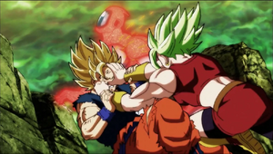 Catopesra is hit by Kale and Goku 