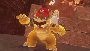 Bowser controlled by Mario in Super Mario Odyssey