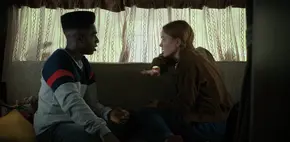 Lucas being interrupted by Max who tells him that they don't have time to research and find Vecna's next victim.