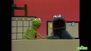 Kermit, Cookie Monster and Kermit's Weather Calendar.