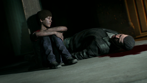 Alex and David in "Suffer with Me", also the opening cinematic of the game.