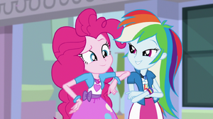 Pinkie Pie and Rainbow Dash looking amused EGS3