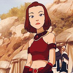 Suki at the Order of the White Lotus camp, discussing their course of action of their upcoming battle in the event of the arrival of Sozin's Comet.