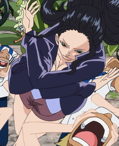 Nico Robin fighting Nebulandia Marine soldiers