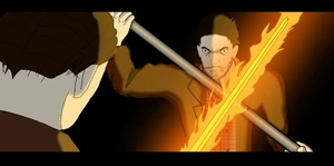 Calvin fighting Aaron Siegel.