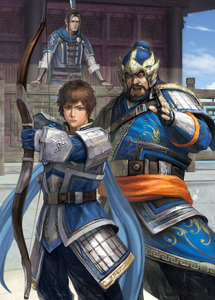 Dynasty Warriors Mobile portrait with Xiahou Yuan and Guo Huai.